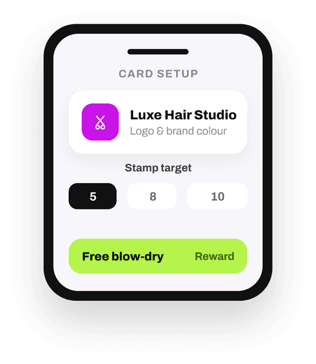 Setting up a Luxe Hair Studio loyalty card