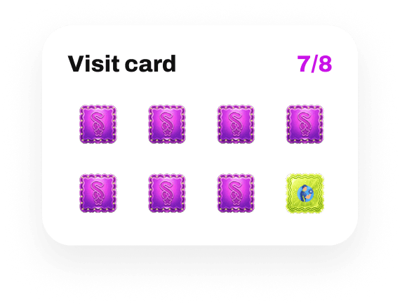 Member loyalty card showing updated stamp progress