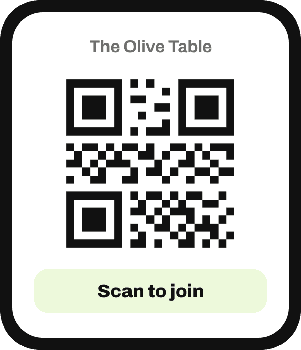 Restaurant loyalty program QR code