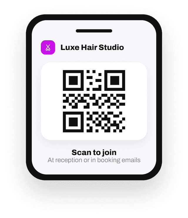 Luxe Hair Studio loyalty card QR code