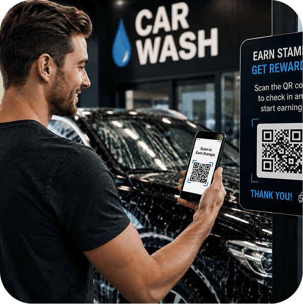 Car wash customer using a digital loyalty program