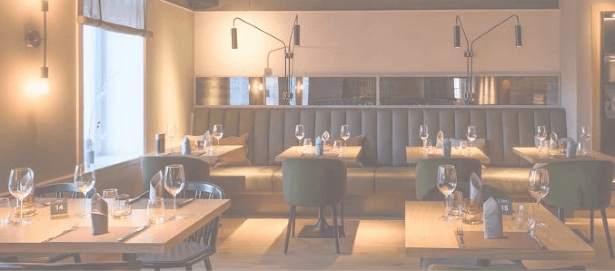 Customers dining at a restaurant