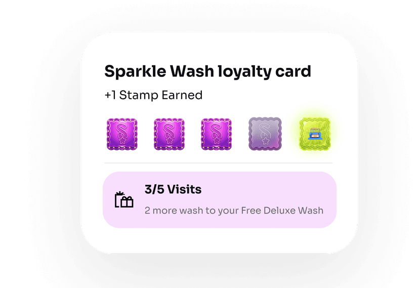 Sparkle Wash loyalty card