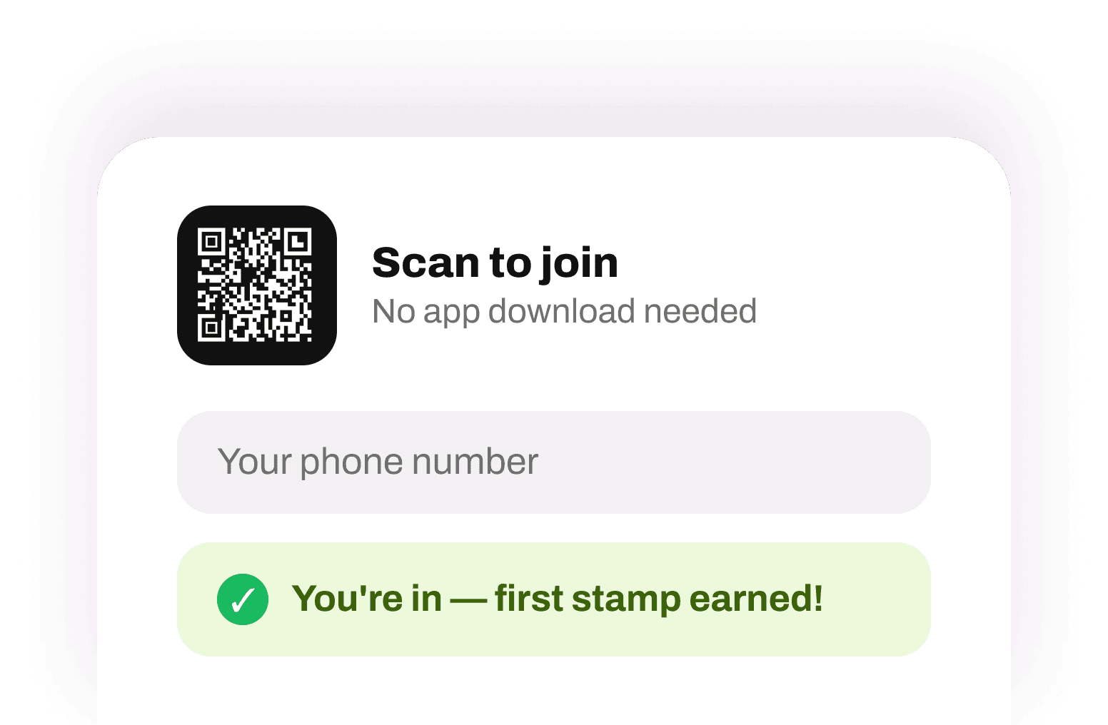Customer joining Stampy loyalty program