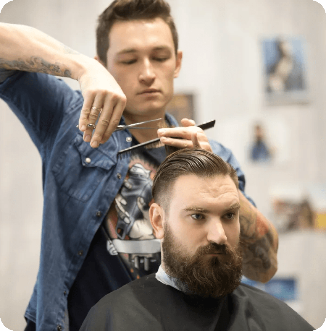 Customer earning a digital stamp at a Hair Salon